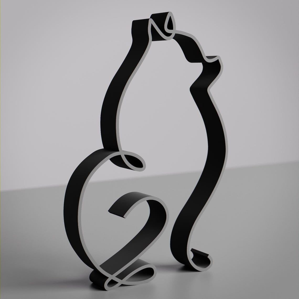 Pomeranian Dog Modern Line Art Plastic Home Office Decorative Figure for Dog Lovers Interior Shelf Table Display Minimal Style Decor India - Image 3
