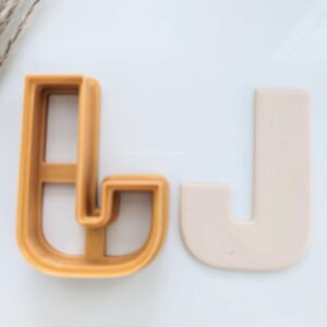 Alphabet Letter J Cookie Cutter for Monogram Cookies Large Clay and Fondant Cutter for Polymer Clay Crafts Personalized Initial Jewelry DIY Name Projects Educational Tools and Gift