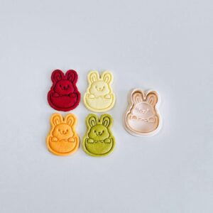 Black Bunny in Egg Cookie Cutter Easter Rabbit Cookie Cutter Stamp Set India cookie Animal Fondant Molds Black Egg Shaped Bunny Baking Cutter Tools for Cookies Cakes**