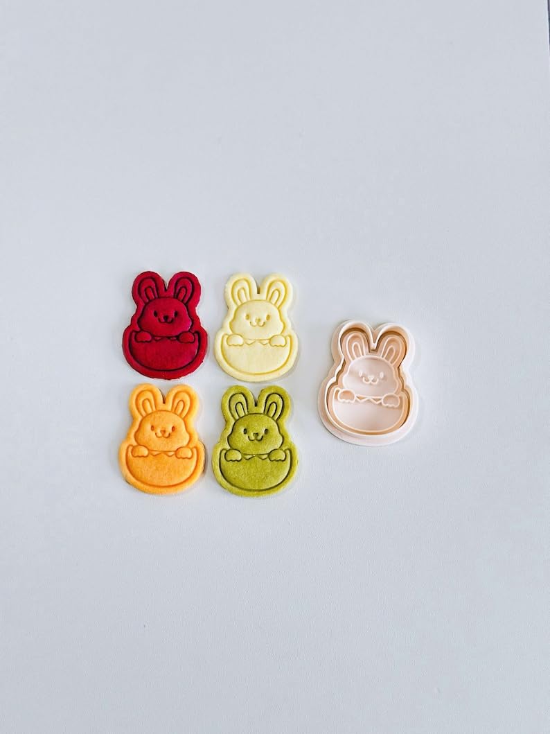 Black Bunny in Egg Cookie Cutter Easter Rabbit Cookie Cutter Stamp Set India cookie Animal Fondant Molds Black Egg Shaped Bunny Baking Cutter Tools for Cookies Cakes**