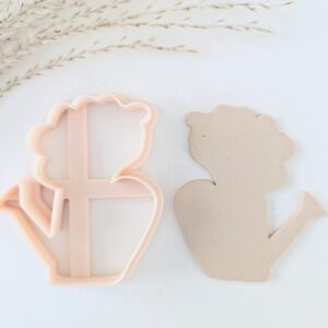 Flowering Water Can Cookie Cutter Floral Garden Clay Cutter for Polymer Clay Crafts Large Fondant Cutter for Spring Baking Gardening Theme DIY Decorations and Handmade Gift Projects