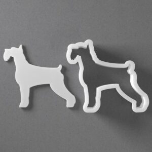 Black cookie Schnauzer Cookie Cutter Dog Breed Shape for Polymer Clay Jewelry Earrings Biscuit Fondant Craft Tool Mirrored Pair Suitable for Mini Medium Large Use