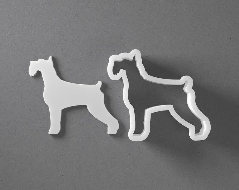 Black cookie Schnauzer Cookie Cutter Dog Breed Shape for Polymer Clay Jewelry Earrings Biscuit Fondant Craft Tool Mirrored Pair Suitable for Mini Medium Large Use