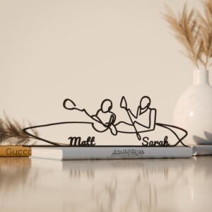 Personalized Rowing Player Line Art Figure Plastic Custom Name Sports Decor Gift Minimal Home Office Shelf Display Sculpture for Training Room Rowing Fan India