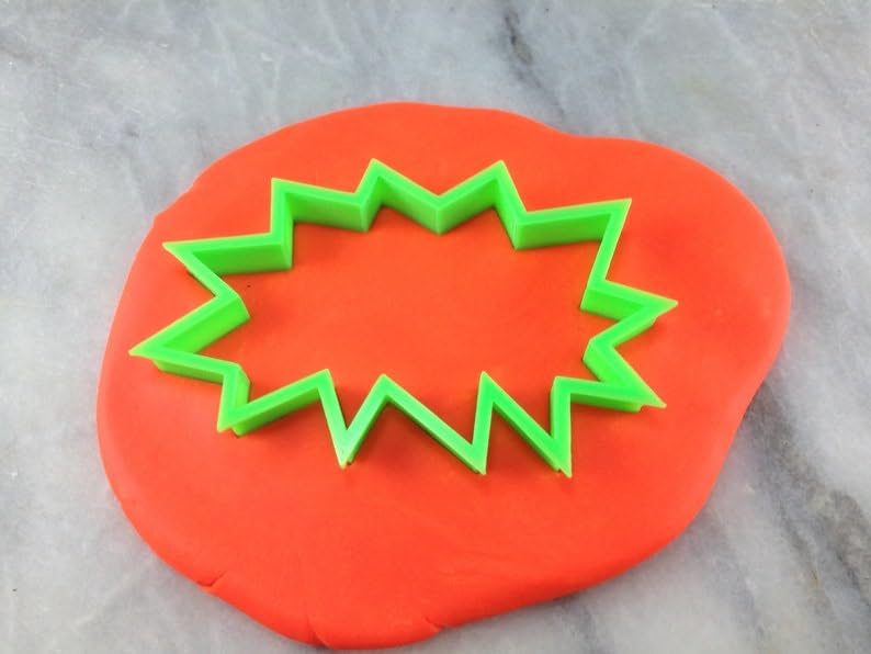 Black Comic Book BOOM Cookie Cutter Plastic Outline Sharp Edges Durable Baking Tool for Superhero Comic Theme Cookies Fondant Pastry Biscuit Cutting Cake Decorating Crafts Kitchen Supply India