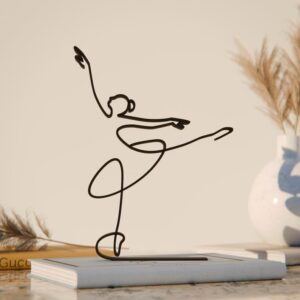 Ballerina Line Art Figure Plastic Minimal Dance Decor Gift Idea for Ballet Lovers Artistic Sculpture for Desk Shelf Living Room Home Interior Styling India