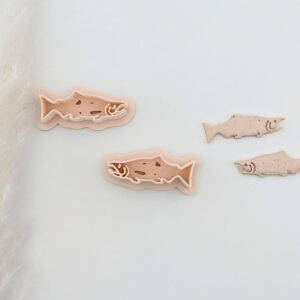 Salmon Earring Imprint Cutter Cookie Fish Clay Jewelry Cutter Tool for Polymer Clay Handmade Earrings Nature Inspired Accessories DIY Crafts Fishing Theme Gifts and Pendant Making