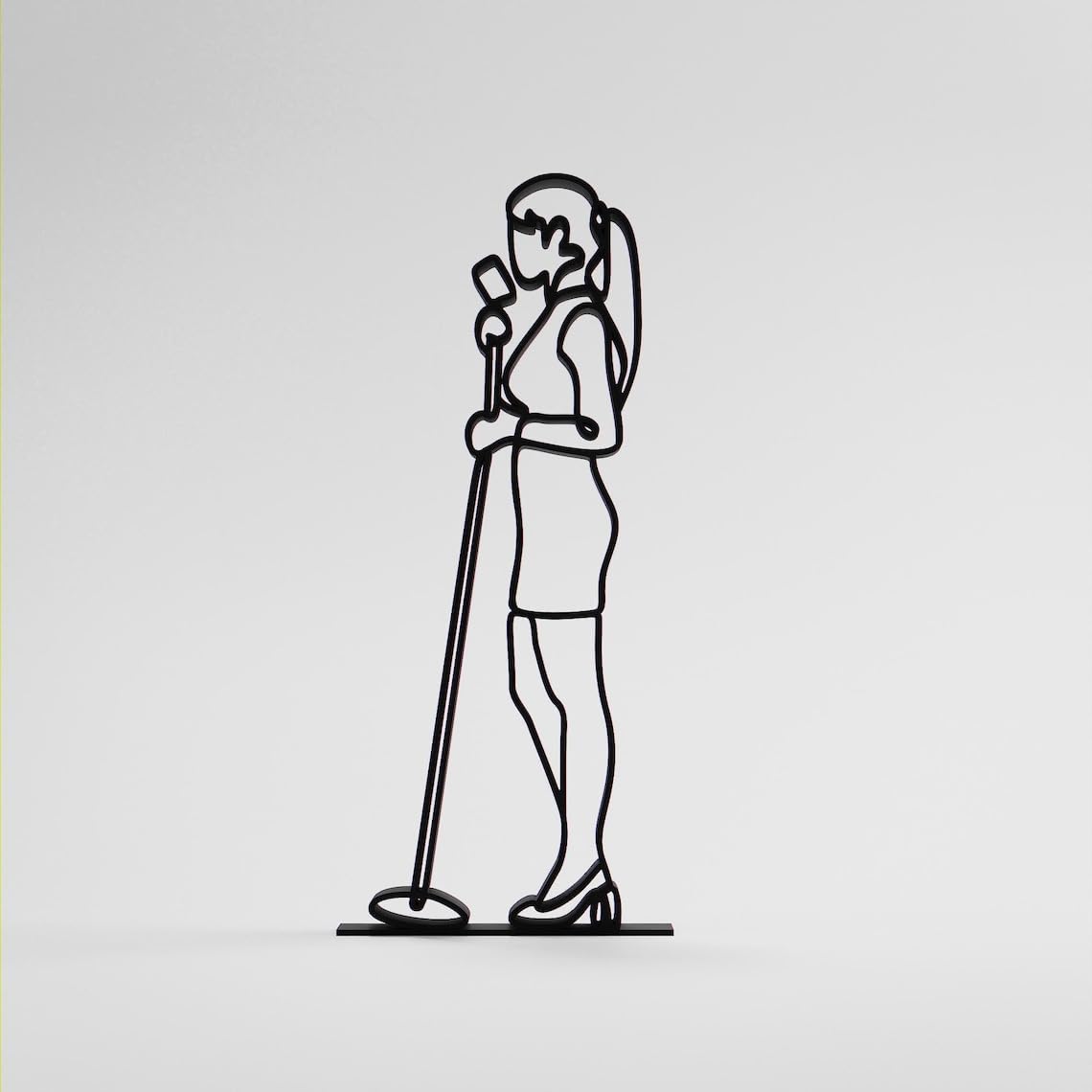 Minimalist Woman Vocalist Sculpture - Unique Line Art Home Decor, Singer Figurine, Elegant Minimalist Decoration for Music Lovers, Vocalist Tabletop Showpiece, Artistic Gift for Women Singers - Image 6