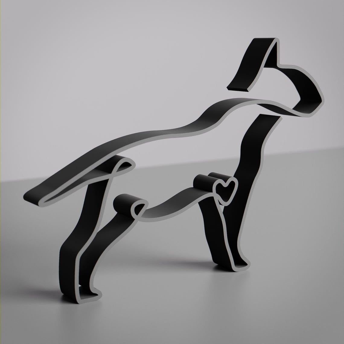 Bull Terrier Dog Line Art Figure Plastic Decorative Sculpture for Dog Lovers Minimal Home Accent for Office Desk Shelf Living Room Table Display Modern Decor India - Image 3
