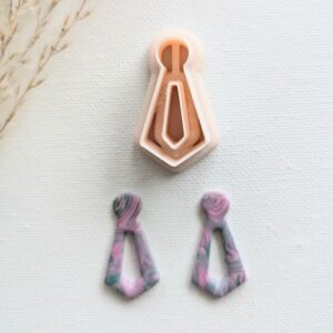 Keyhole Cutout Earring Cutter for Polymer Clay Jewelry Making Cookie Pendant Shape Clay Cutter Tool for Unique Earrings and Artisan Craft Projects with Clean Modern Design