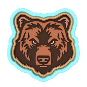 Bear Face Cookie Cutter Black cookie Stamp and Stencil Set for Animal and Nature-Themed Baking, Sugar Cookie Mold, Fondant Cutter, Baking Decoration Tools for Kids and Adults