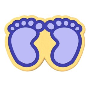 Black Baby Feet Cookie Cutter and Stamp, Plastic Fondant Cutter for Baby Shower Cookies, Newborn-Themed Clay Cutter, Polymer Clay Jewelry Tools, DIY Baking and Decorating Supplies