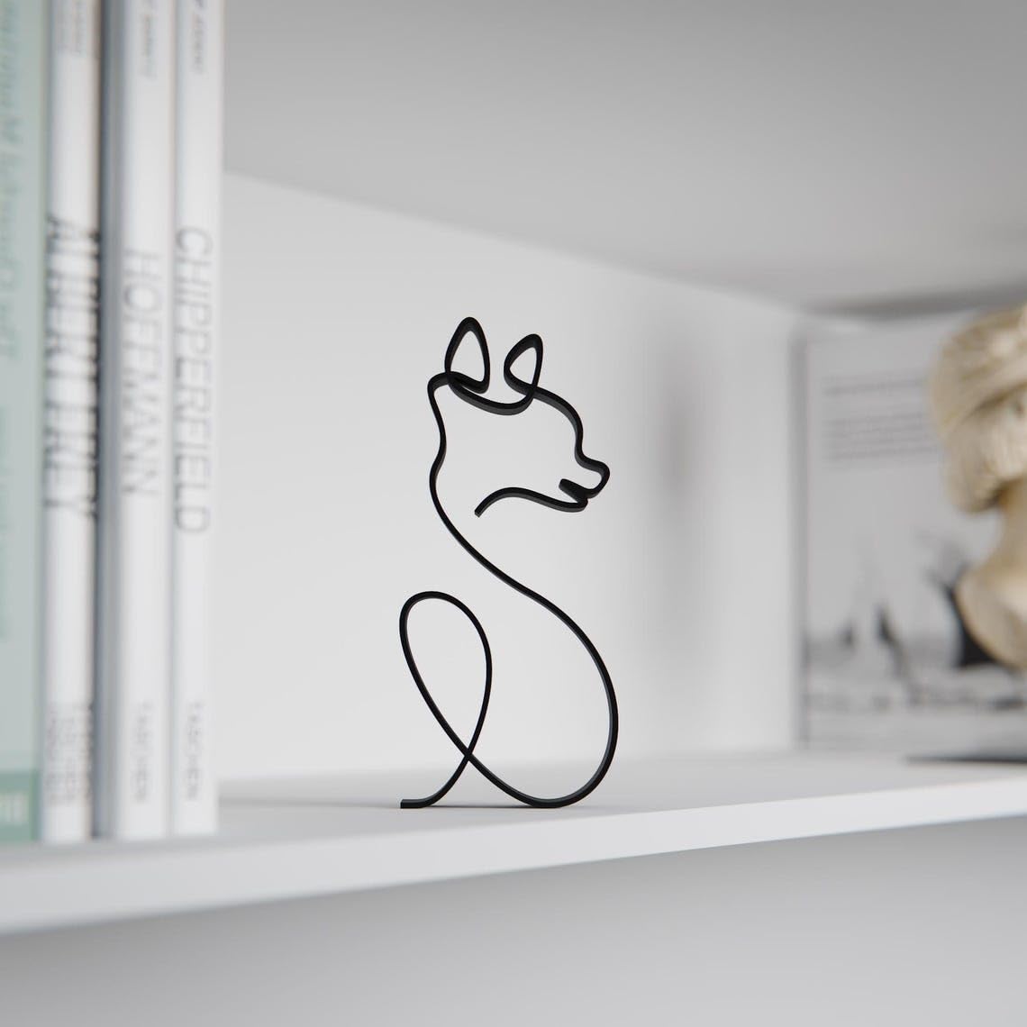 Personalized Chihuahua Dog Inspired Line Art Figure Plastic Custom Name Pet Decor Gift for Home Office Desk Shelf Modern Interior India - Image 5