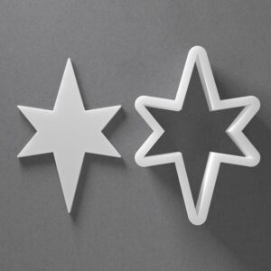 Black cookie Elongated Star Shape Cookie Cutter Set for Polymer Clay Jewelry Earrings Biscuit Fondant Craft Tool Mirrored Pair Suitable Mini Medium Large Sizes for Baking Modern DIY Cr