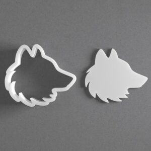 Black cookie Wolf Head Animal Face Cookie Cutter Set for Polymer Clay Jewelry Earrings Biscuit Fondant Craft Tool Mirrored Pair Suitable Mini Medium Large Sizes