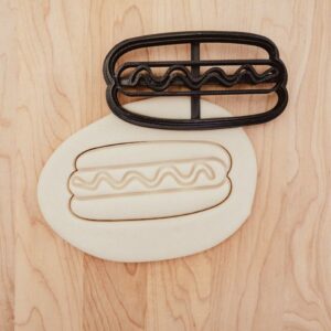 Hotdog Detailed Cookie Cutter India Cookie Hot Dog Shape Cutter for Baking, Fondant, Clay Crafts, Party Snacks, Food-Themed Cookies, Cake Decorating, and Fun Culinary Projects