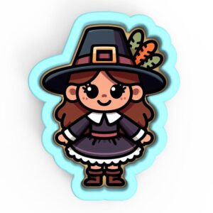Pilgrim Lady Cookie Cutter Black cookie Stamp and Stencil Set for Thanksgiving, Holiday, and Autumn-Themed Baking, Sugar Cookie Mold, Fondant Cutter, Baking Decoration Tools for Kids a