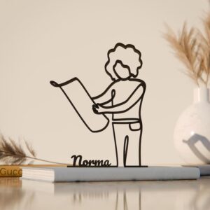 Black Female Architect Customized Plastic Line Art Figure Personalized Name Modern Architecture Decor Artistic Office Desk Display Unique Gift for Designers Students Home Interior Styling India