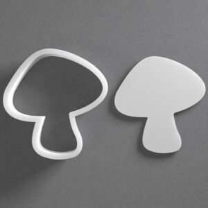 Black Mushroom Cookie Cutter Fungus Shape for Baking Fondant Biscuit Clay Jewelry Earrings Craft Tool Mirrored Pair Set Reusable Kitchen Party Decor Gift