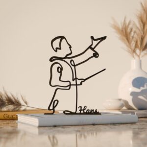 Black Custom Conductor Plastic Line Art Sculpture Personalized Classical Music Artwork Customized Gift for Orchestra Lovers Teachers Students Home Studio Office Decor India