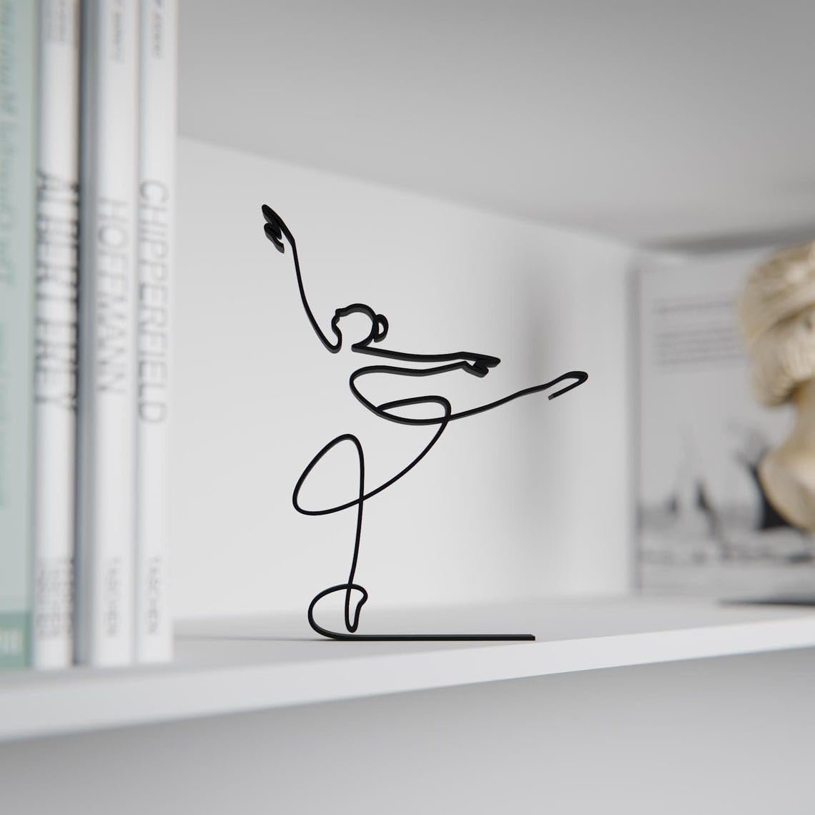 Ballet Ballerina Line Art Figure Plastic Artistic Dance Decor Gift for Home Office Desk Shelf Minimal Interior Display India - Image 5