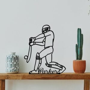 Cricket Player Table Decor, Custom Cricket Desk Sign, Personalized Name Sculpture Statue, Sports Room Decor, Cricket Player Figurine, Office Decor Cricket Lovers, Cricket Enthusiast Showpiece