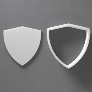Black Shield Banner Cookie Cutter Mini To Large cookie Badge Shape Polymer Clay Jewelry And Earring Cutter Tool Mirrored Pair Set For Heraldic Crafting Baking And DIY Projects