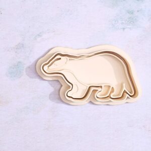 Badger cookie cutter set for making shortbread cookies fondant biscuits sugar paste treats and cake decorations ideal for animal themed parties wildlife baking and homemade gifts