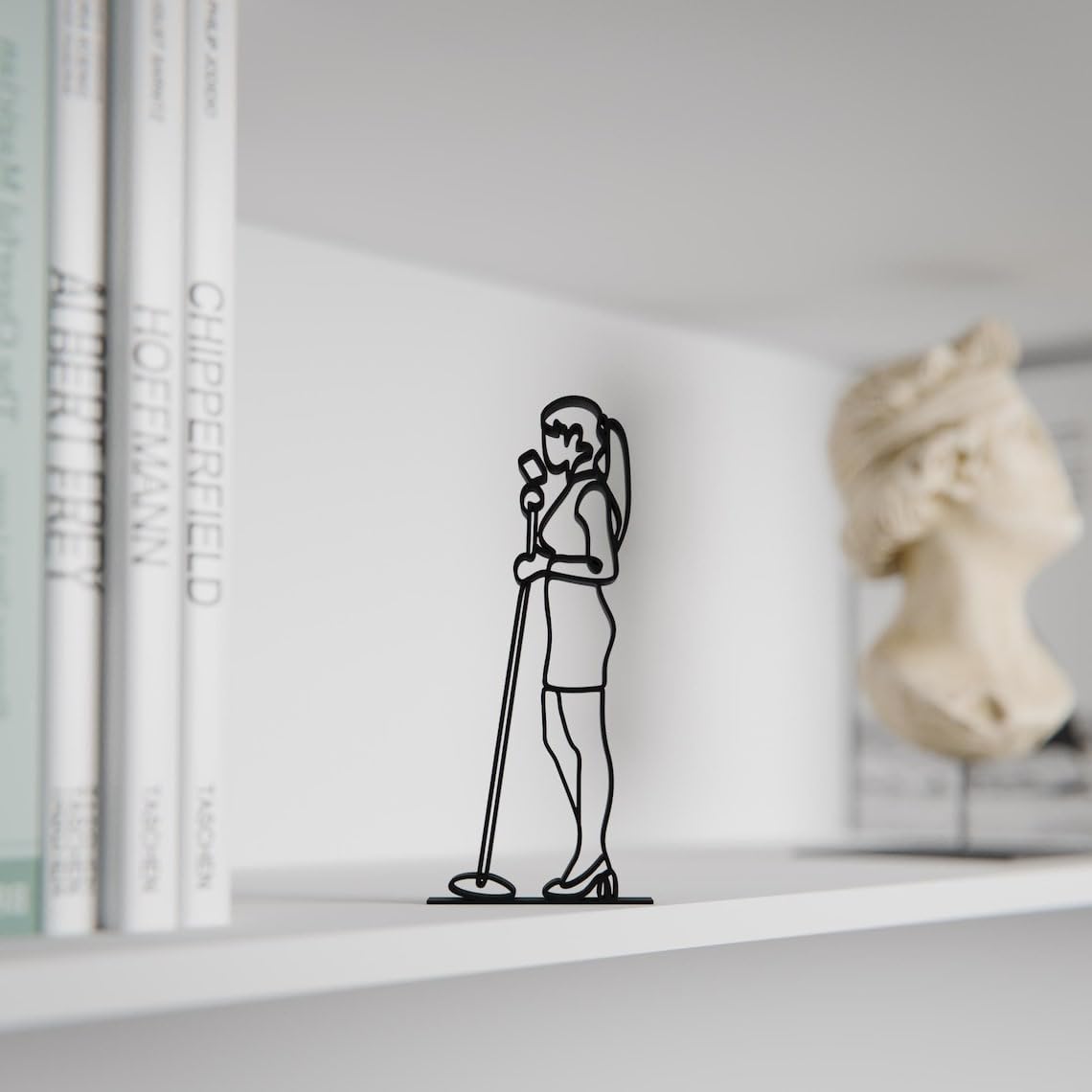 Minimalist Woman Vocalist Sculpture - Unique Line Art Home Decor, Singer Figurine, Elegant Minimalist Decoration for Music Lovers, Vocalist Tabletop Showpiece, Artistic Gift for Women Singers - Image 7