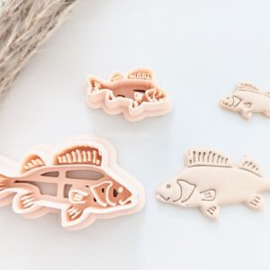Perch Clay Imprint Cutter Tool for Polymer Clay Jewelry Making Large Fish Cutter for Crafting Fondant Decorations Handmade Fishing Theme Accessories and Nature Inspired Clay Art