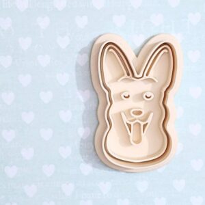 German Shepherd cookie cutter set for dog lover themed baking cookies fondant pastries ideal for pet birthday parties school animal projects kids crafts cake decorating and dog show