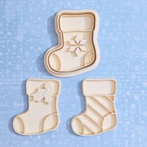Stockings cookie cutter set for Christmas themed cookies fondant pastries baking perfect for holiday treats kids crafts school projects festive cake decorating stocking stuffer gifts