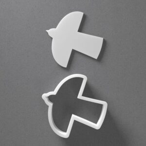 Black Simple Abstract Bird Cookie Cutter Set Mini to Large Size Animal Wing Shape Polymer Clay Jewelry Earring Cutter Tool for Handmade Accessories Baking Fondant Craft Mirrored Pair De