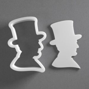 Black President Abraham Lincoln Cookie Cutter Mini To Large cookie Portrait Shape Polymer Clay Jewelry And Earring Cutter Tool Mirrored Pair Set For Historical Crafting Baking And DIY
