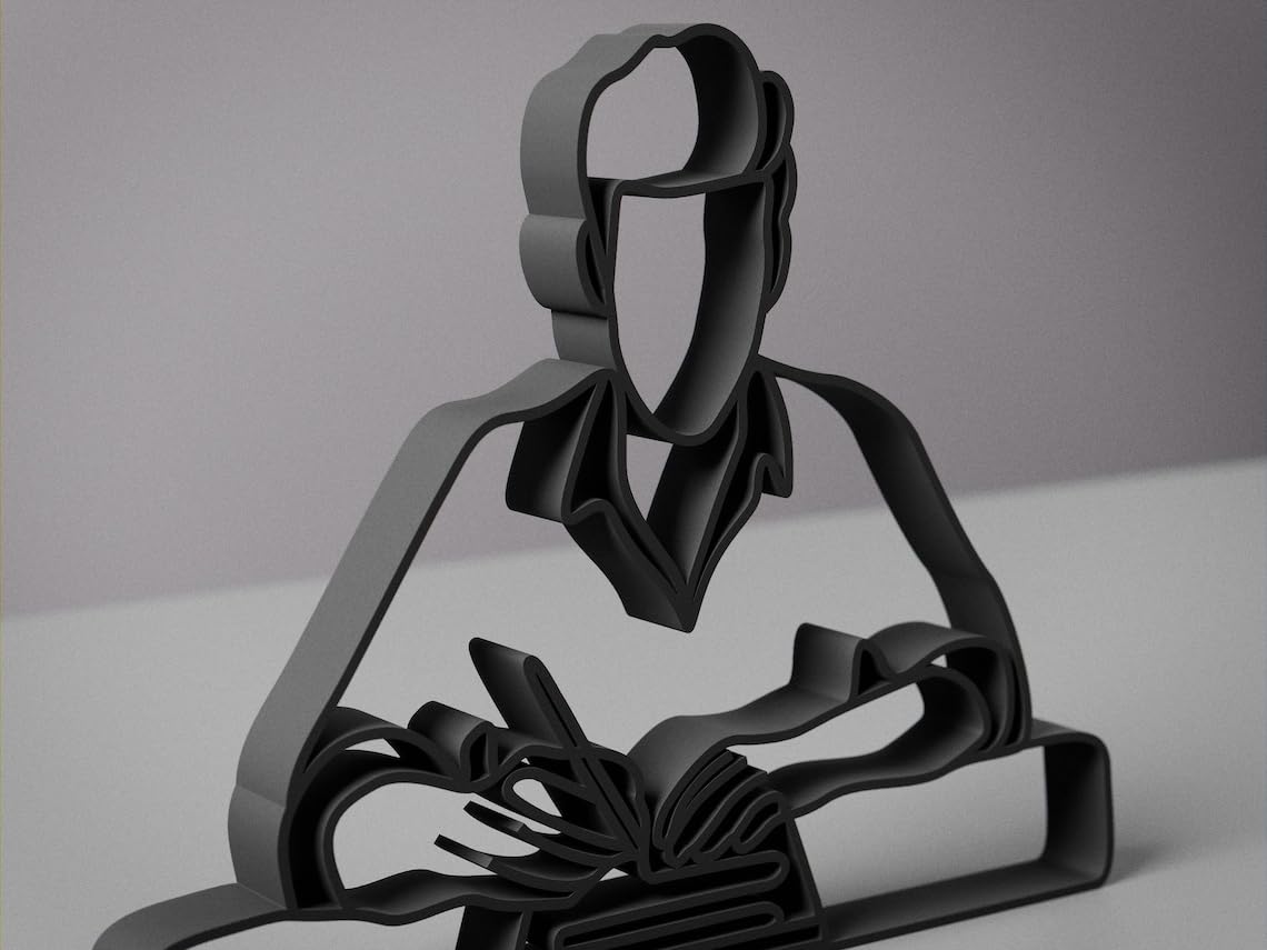 Writer Line Art Figure Plastic Creative Writing Inspired Decor Gift Idea Minimal Art Statue for Desk Shelf Home Office Display Modern Interior Reading and Study Decoration India - Image 3