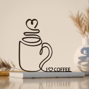 Coffee Tea Mug Plastic Line Art Figure Minimalist Beverage Sculpture for Home Decor Desk Shelf Decoration Daily Drink Theme Showpiece for Living Room Office Kitchen Space