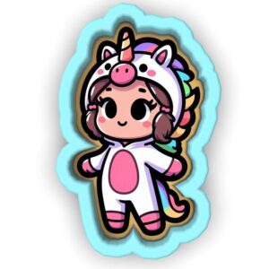 Unicorn Halloween Costume Girl Cookie Cutter Black cookie Stamp and Stencil Set for Halloween, Birthday, and Fantasy Themed Baking, Sugar Cookie Mold, Fondant Cutter, Baking Decoration