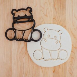 Hippo Baby Cookie Fondant Clay Detailed Cutter India Cookie Mold for Shaping Cute Animal Themed Treats for Baby Showers Birthdays Cakes Cupcakes DIY Baking and Craft ProjectsFeatures a