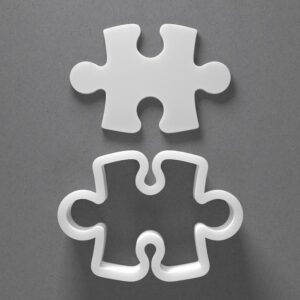Black Puzzle Piece Cookie Cutter Mini To Large cookie Jigsaw Shape Polymer Clay Jewelry And Earring Cutter Tool Mirrored Pair Set For Brainy Crafting Baking And DIY Projects