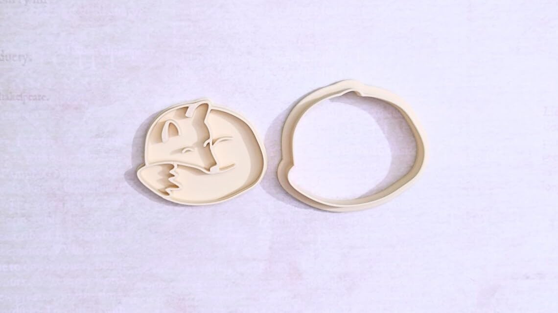 Sleeping fox cookie cutter set for making shortbread cookies fondant biscuits cake decoration sugar paste chocolate treats homemade baking tools animal shape cutters for wildlife theme - Image 2