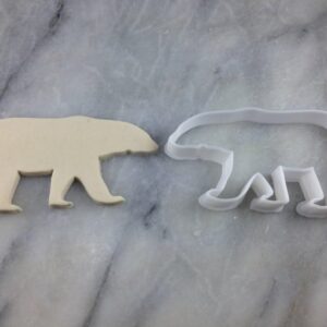 Black Polar Bear Cookie Cutter Outline Sharp Edges Cookie Arctic Animal Winter Christmas Holiday Party Celebration Baking Tool for Cookies Fondant Sandwich Cheese Seasonal Crafts
