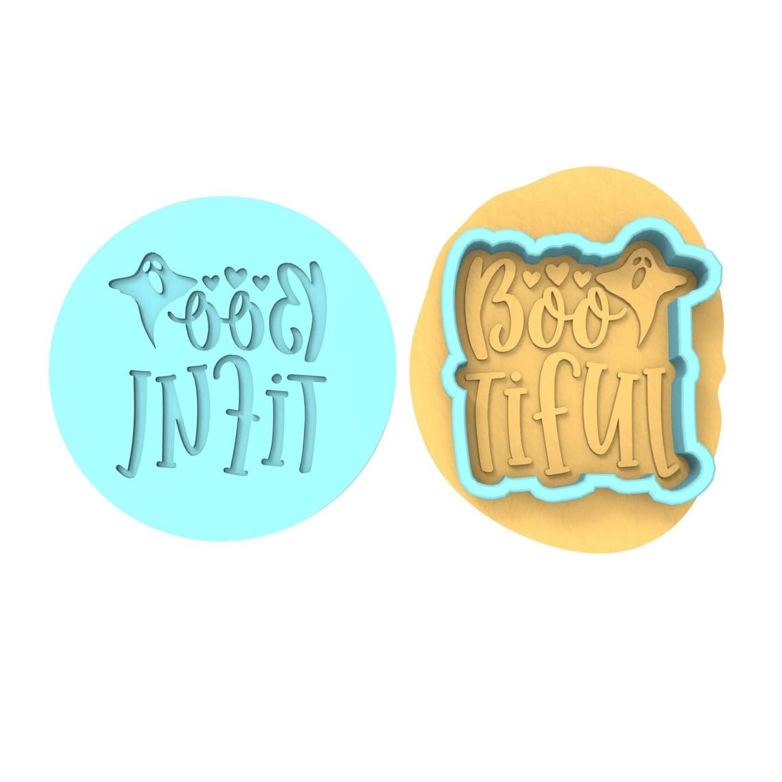 Black Bootiful Halloween Cookie Cutter Plastic Stamp and Stencil for Cookies, Fondant, Pastry, Sandwiches, and Dough Baking Decorating Tool India