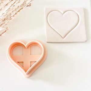 Black Heart Stamp, Clay Imprint Tool, Polymer Clay Stamp, Pottery and Craft Texture Pattern Cutter, DIY Jewelry and Decorative Clay Mold for Creative and Personalized Projects