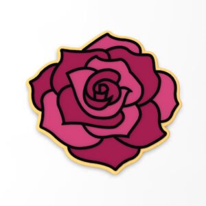 Rose Cookie Cutter Black cookie Stamp and Stencil Set for Flower, Garden, and Romantic-Themed Cookies, Rose-Shaped Fondant Cutter, Sugar Cookie Mold, Dessert Decorating Supplies India
