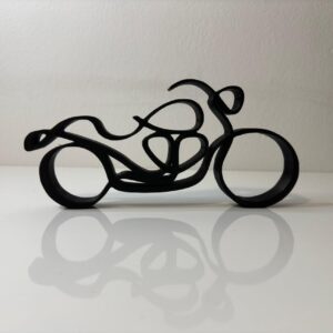 India Statue Minimalist Motorcycle Sculpture, Stylish Tabletop Figure for Home Decor, Unique Chopper Bike Ornament, for Motorcycle Enthusiasts and Modern Interiors