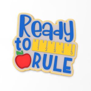 Black Ready to Rule Cookie Cutter Stamp Stencil Debosser with Sharp Edges Durable Plastic Mold for Baking Cookies Fondant Biscuits Sandwiches Pancakes and Craft Projects