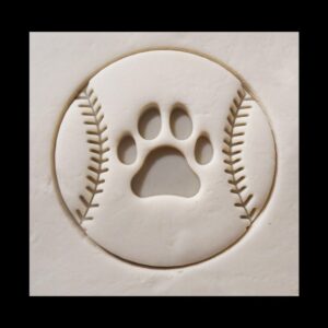 Black Dog Paw Baseball Cookie Cutter Sports and Pet Theme Baking Tool for Dog Treats Biscuit Shaper for Baseball Fans Pet Lovers Gift Cookies Fondant Decoration and Themed Party