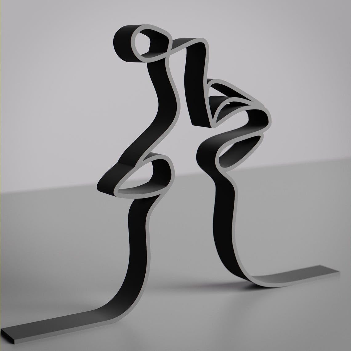 Personalized The Kiss Minimal Line Art Figure Plastic Name Decor Gift for Desk Shelf Home Office Modern Interior Romantic Inspired Display India - Image 3
