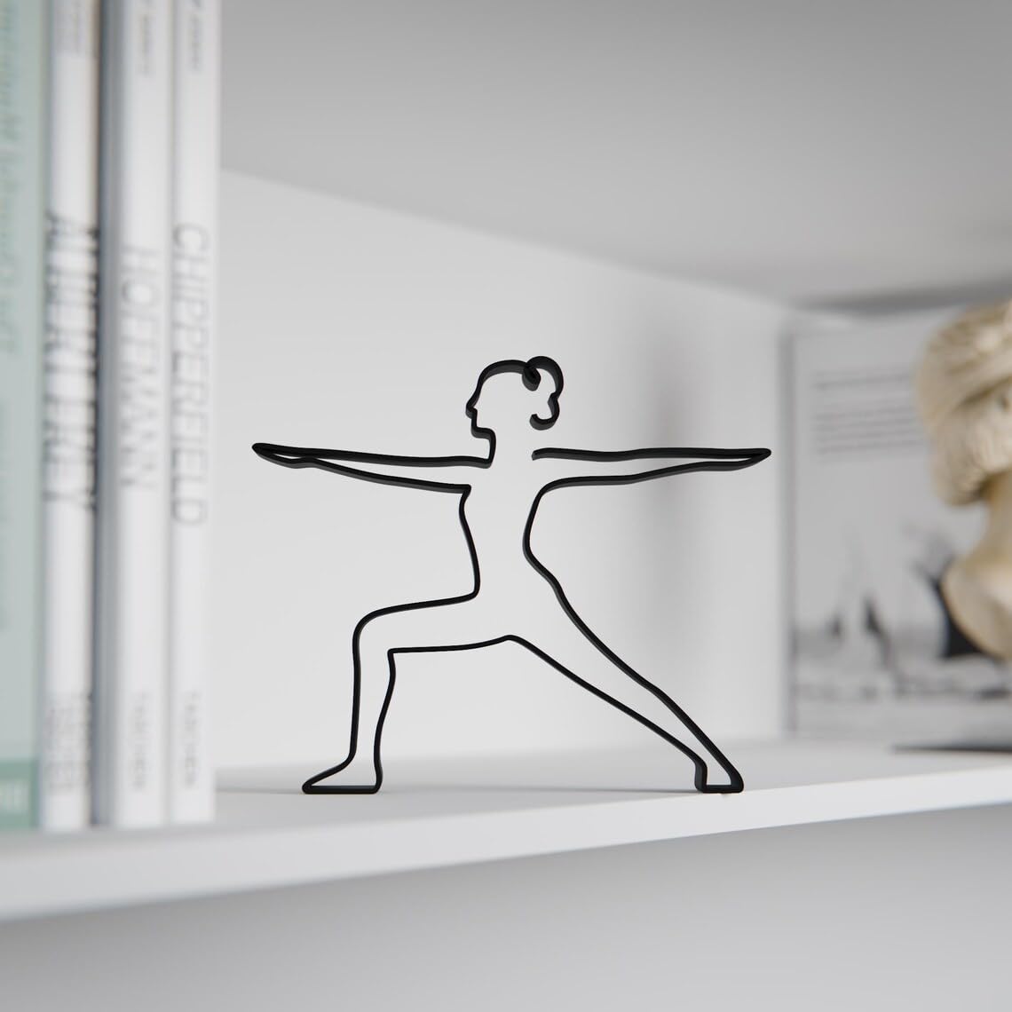 Warrior 2 Yoga Pose Statue Line Art Sculpture for Yoga Enthusiasts, Minimalist Female Meditation Decor, Unique Gift Idea for Home or Studio, Strength and Stability - Image 6