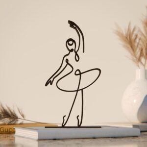 Ballerina Line Art Sculpture Statue Gift for Dance Lovers, Minimalist Home Decor Decoration, Perfect Unique Gift Idea for Ballet Enthusiasts, Stylish Figurine for India Buyers